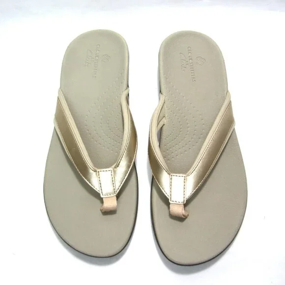 Clarks Gold Brio Sol Cloudstepper Sandals (size 8) - Picture 6 of 6